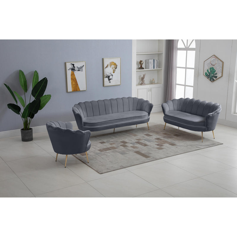 Meridian Gardenia Grey Velvet Loveseat IMAGE 18