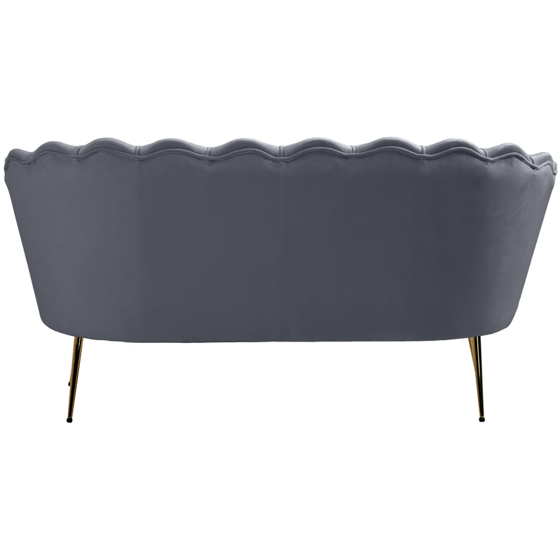 Meridian Gardenia Grey Velvet Loveseat IMAGE 5