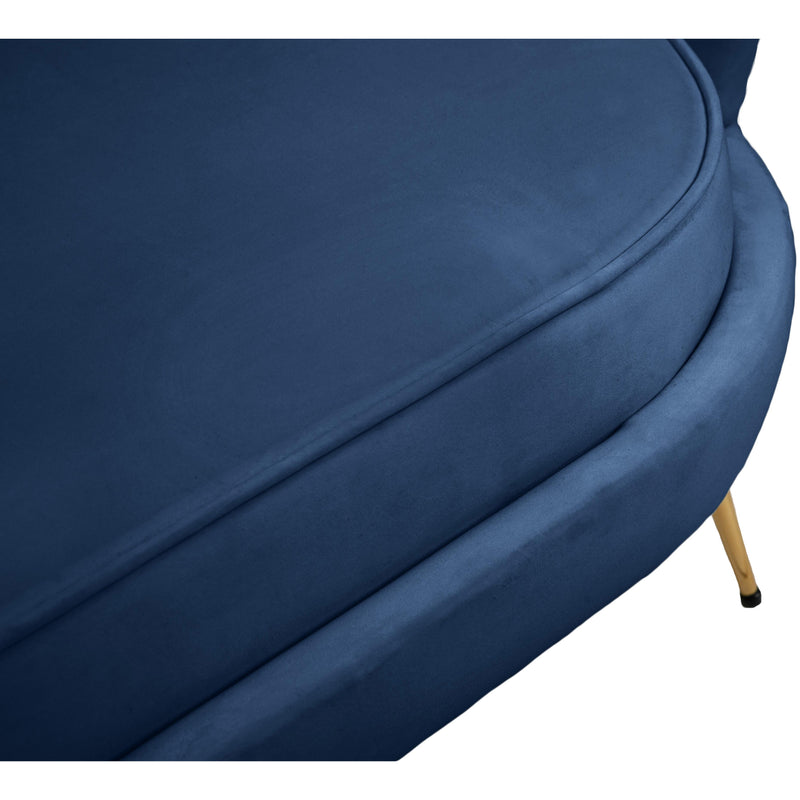 Meridian Gardenia Navy Velvet Loveseat IMAGE 13