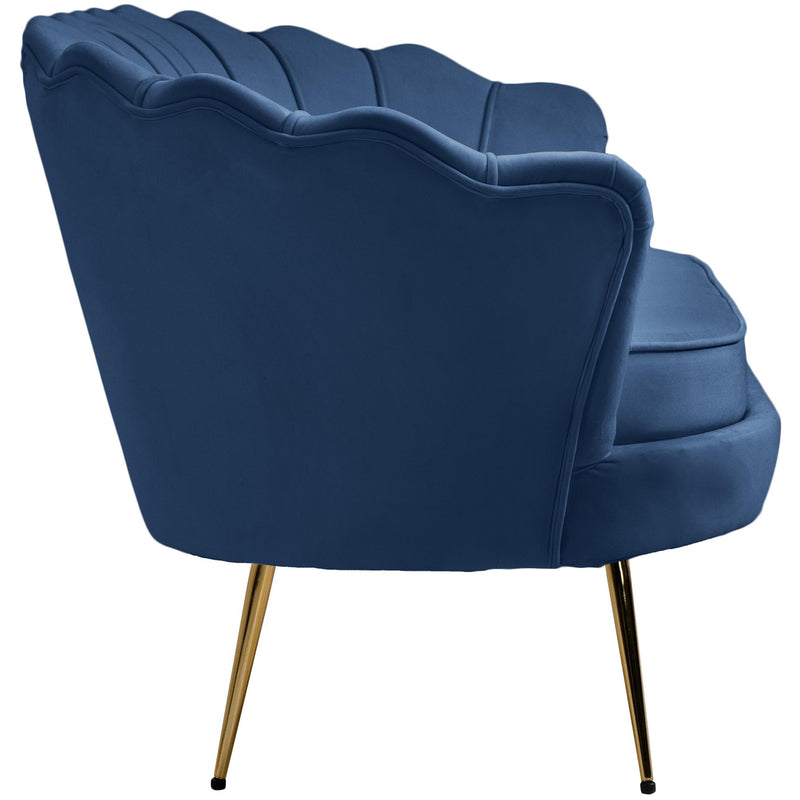 Meridian Gardenia Navy Velvet Loveseat IMAGE 6