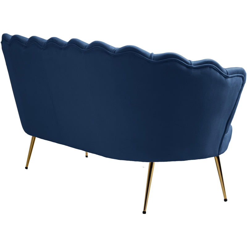 Meridian Gardenia Navy Velvet Loveseat IMAGE 9