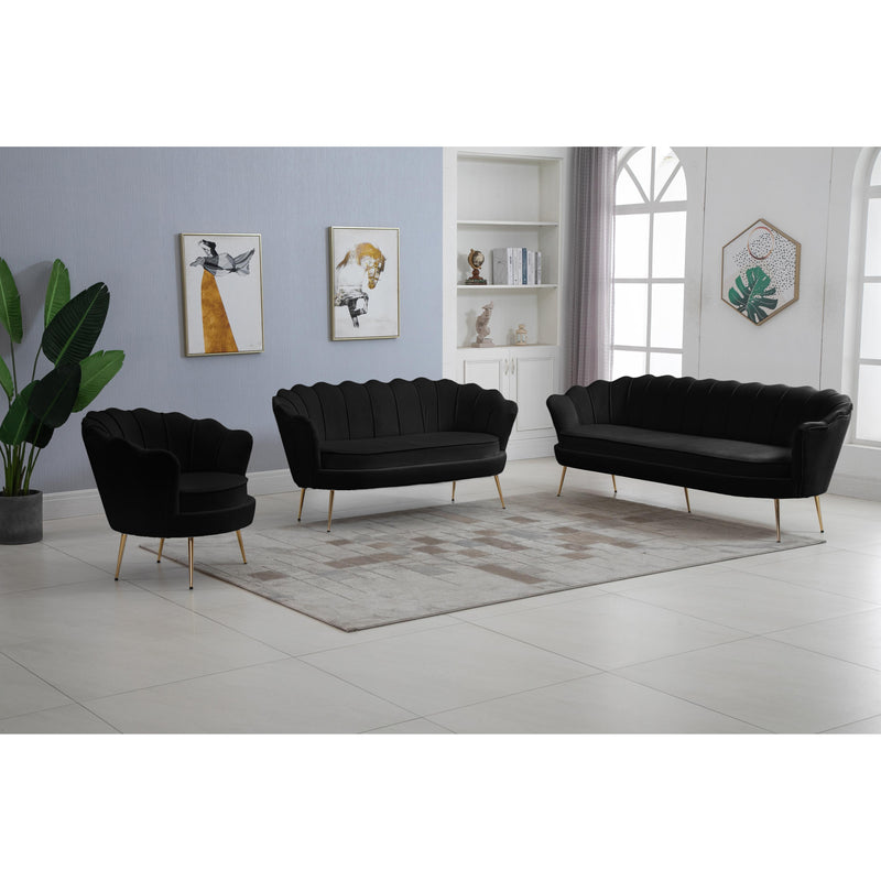 Meridian Gardenia Black Velvet Sofa IMAGE 16