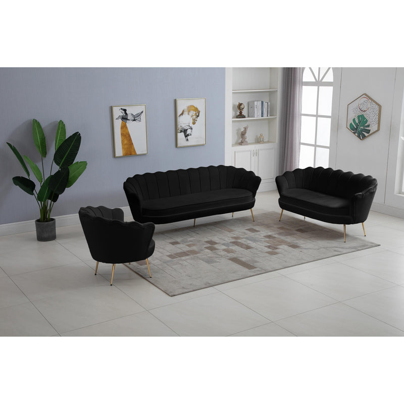 Meridian Gardenia Black Velvet Sofa IMAGE 18