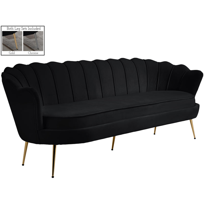 Meridian Gardenia Black Velvet Sofa IMAGE 1