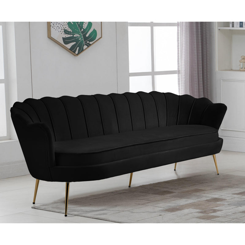 Meridian Gardenia Black Velvet Sofa IMAGE 3