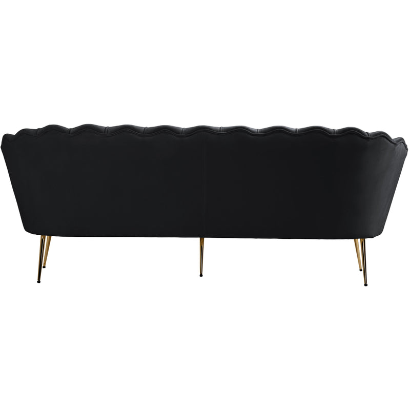 Meridian Gardenia Black Velvet Sofa IMAGE 5