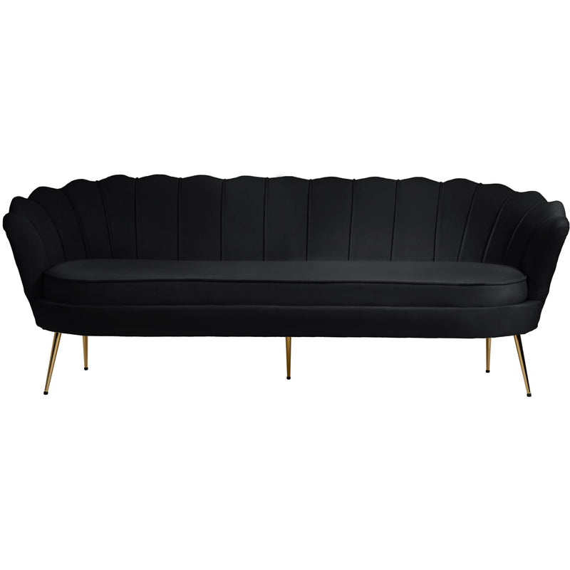 Meridian Gardenia Black Velvet Sofa IMAGE 7