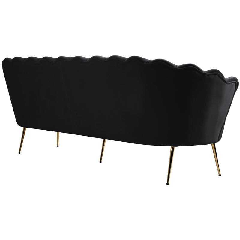 Meridian Gardenia Black Velvet Sofa IMAGE 9