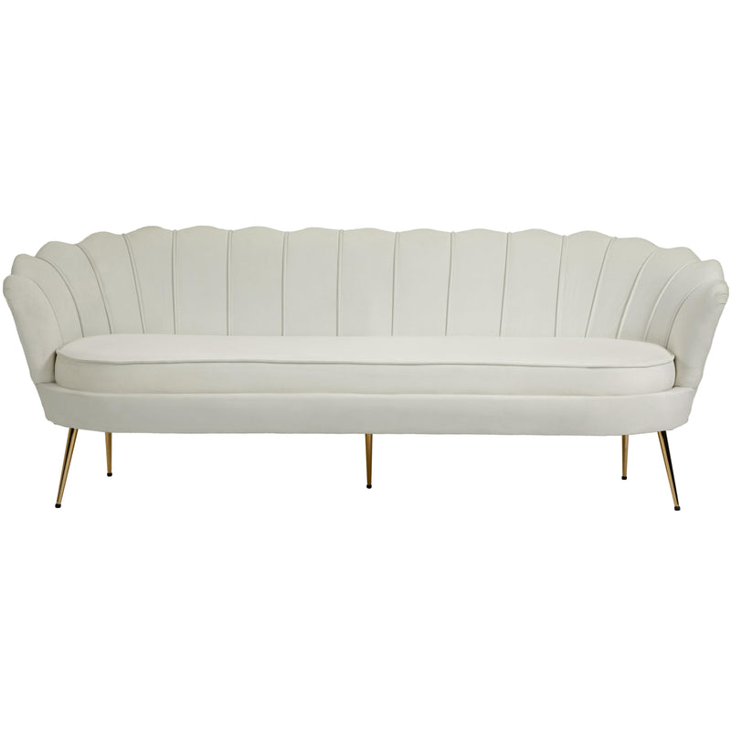 Meridian Gardenia Cream Velvet Sofa IMAGE 7