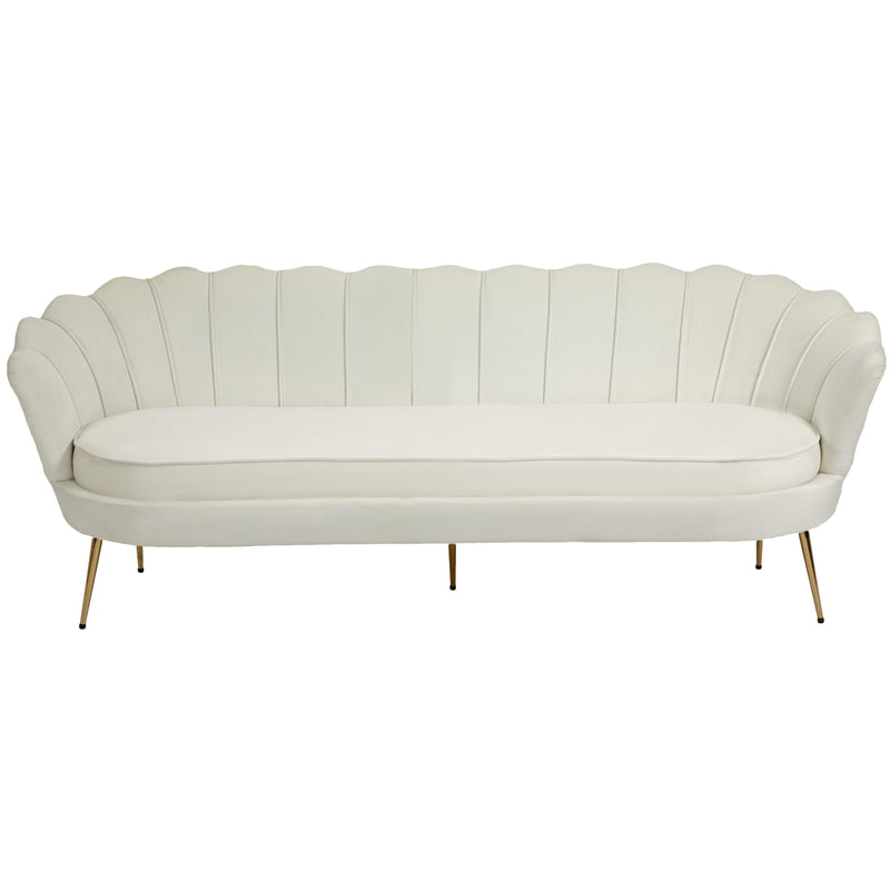 Meridian Gardenia Cream Velvet Sofa IMAGE 8