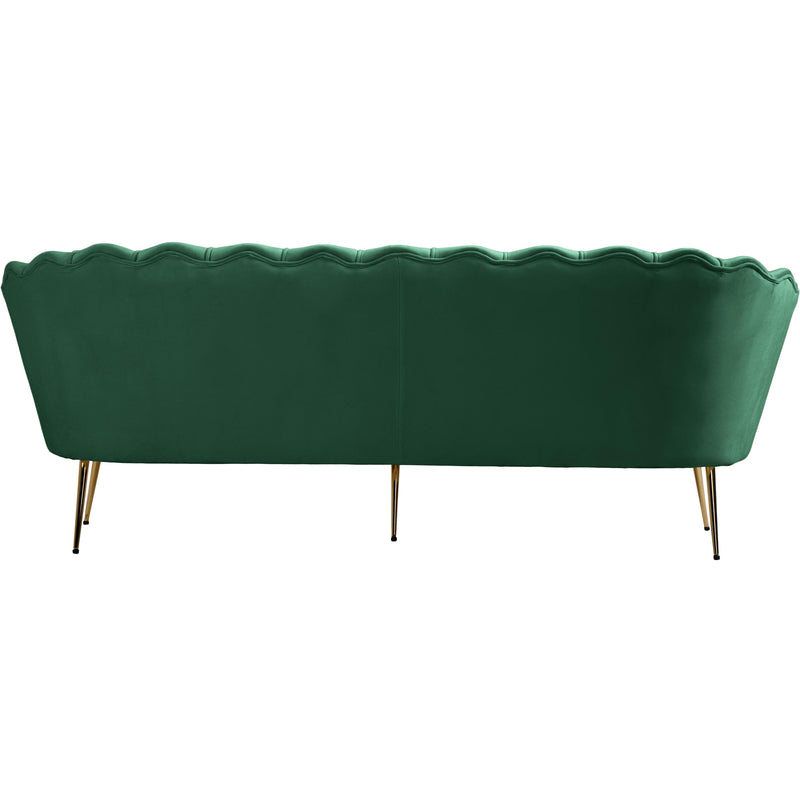 Meridian Gardenia Green Velvet Sofa IMAGE 5