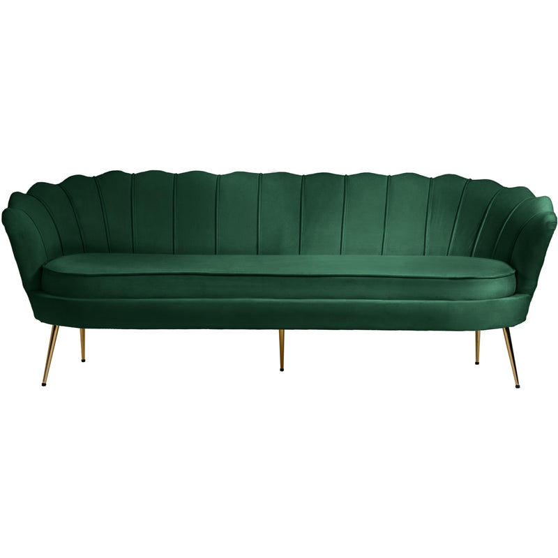 Meridian Gardenia Green Velvet Sofa IMAGE 7