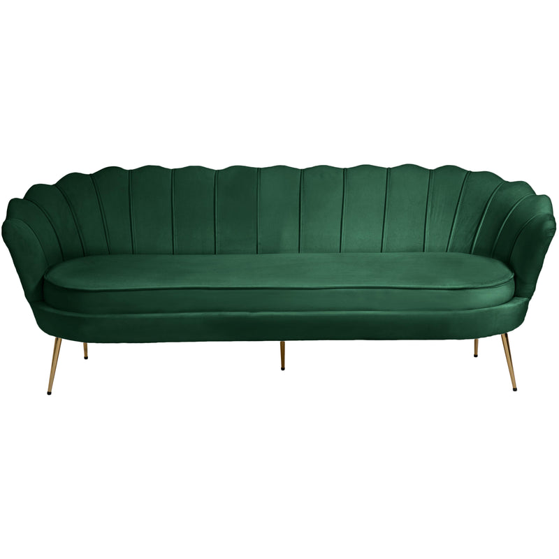 Meridian Gardenia Green Velvet Sofa IMAGE 8