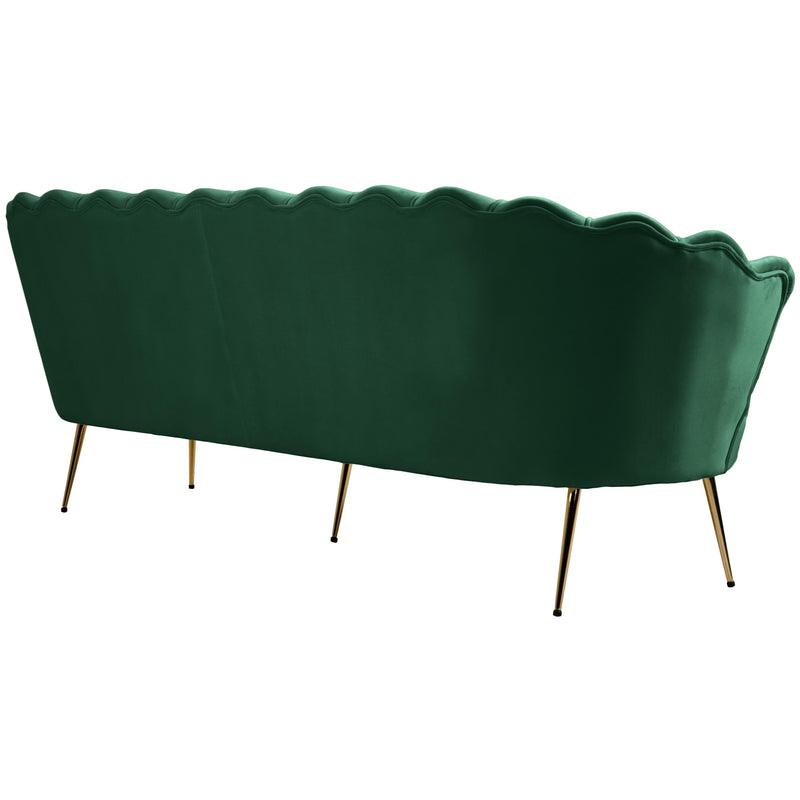 Meridian Gardenia Green Velvet Sofa IMAGE 9