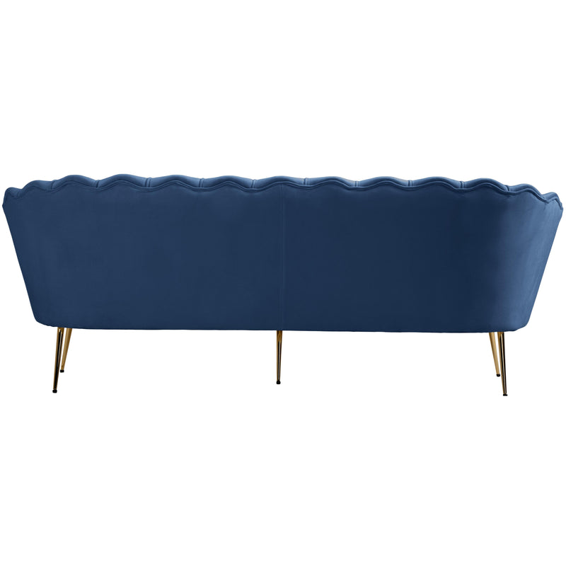 Meridian Gardenia Navy Velvet Sofa IMAGE 4