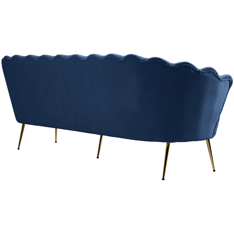 Meridian Gardenia Navy Velvet Sofa IMAGE 8