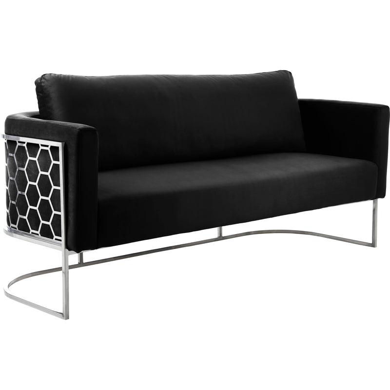 Meridian Casa Black Velvet Sofa IMAGE 1