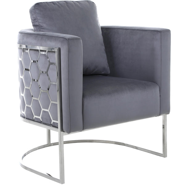 Meridian Casa Grey Velvet Chair IMAGE 1