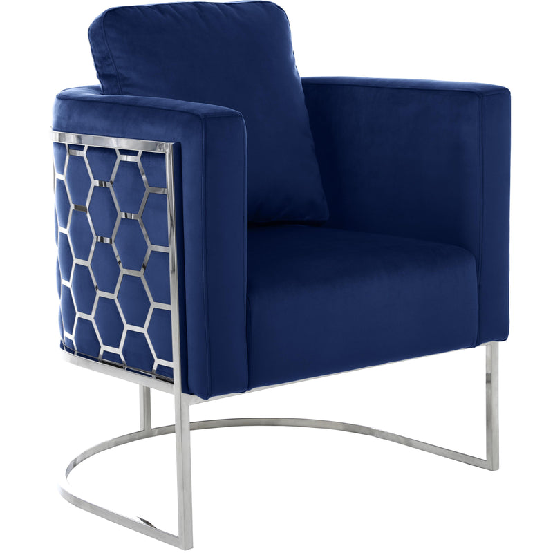 Meridian Casa Navy Velvet Chair IMAGE 1