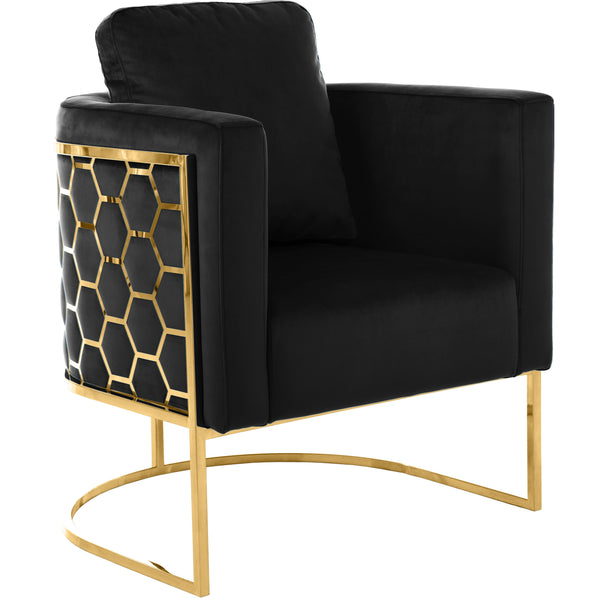 Meridian Casa Black Velvet Chair IMAGE 1