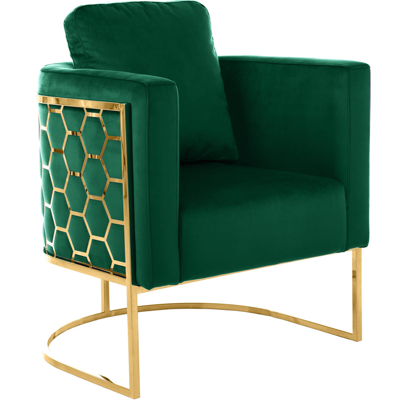 Meridian Casa Green Velvet Chair IMAGE 1