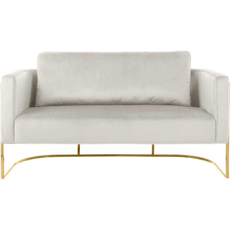 Meridian Casa Cream Velvet Loveseat IMAGE 4