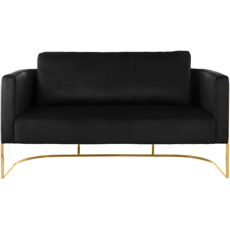 Meridian Casa Black Velvet Loveseat IMAGE 4