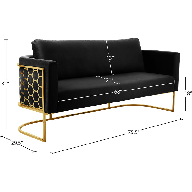 Meridian Casa Black Velvet Sofa IMAGE 7