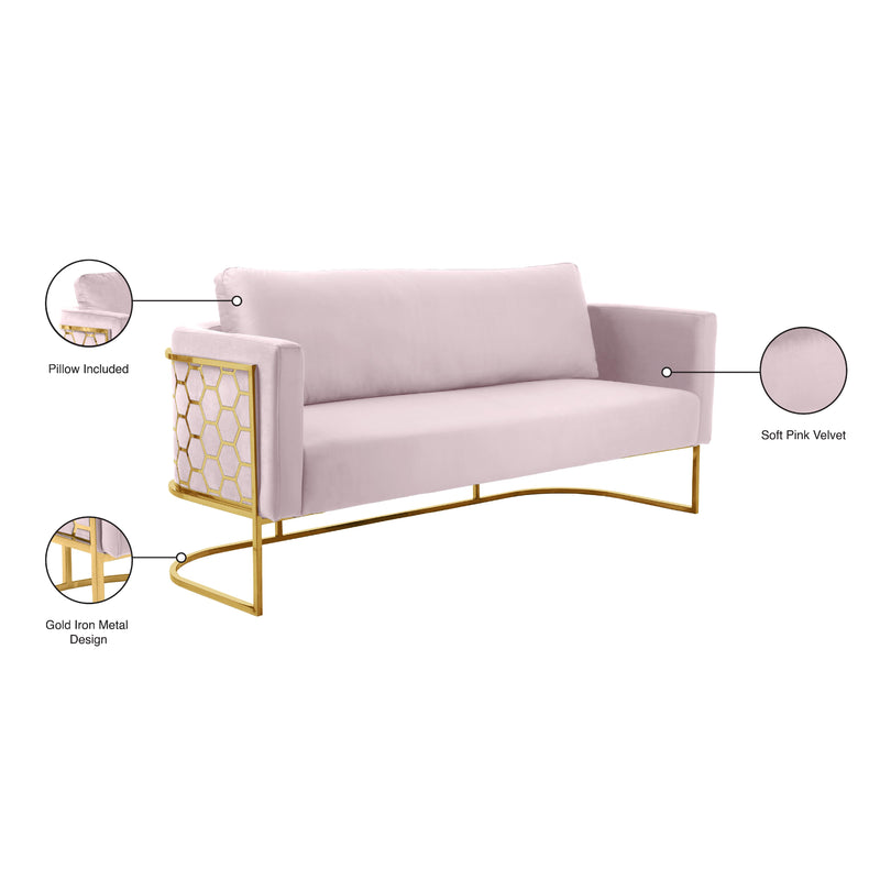 Meridian Casa Pink Velvet Sofa IMAGE 8