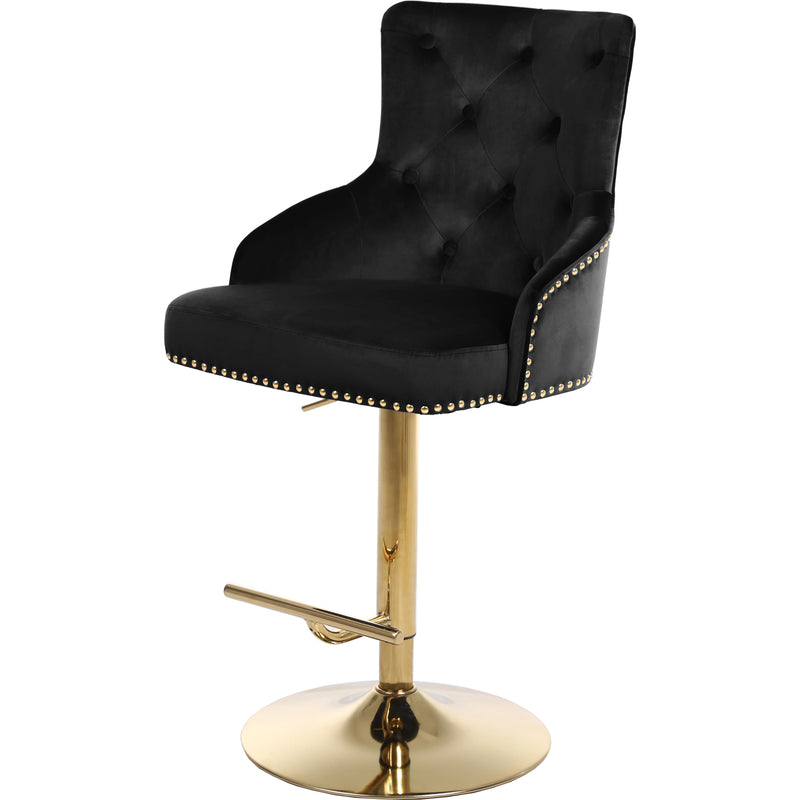 Meridian Claude Black Velvet Adjustable Stool IMAGE 1