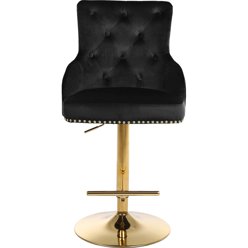 Meridian Claude Black Velvet Adjustable Stool IMAGE 2