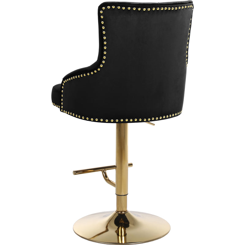 Meridian Claude Black Velvet Adjustable Stool IMAGE 4