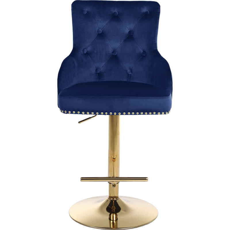 Meridian Claude Navy Velvet Adjustable Stool IMAGE 2