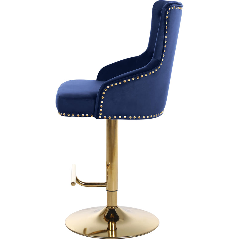 Meridian Claude Navy Velvet Adjustable Stool IMAGE 3