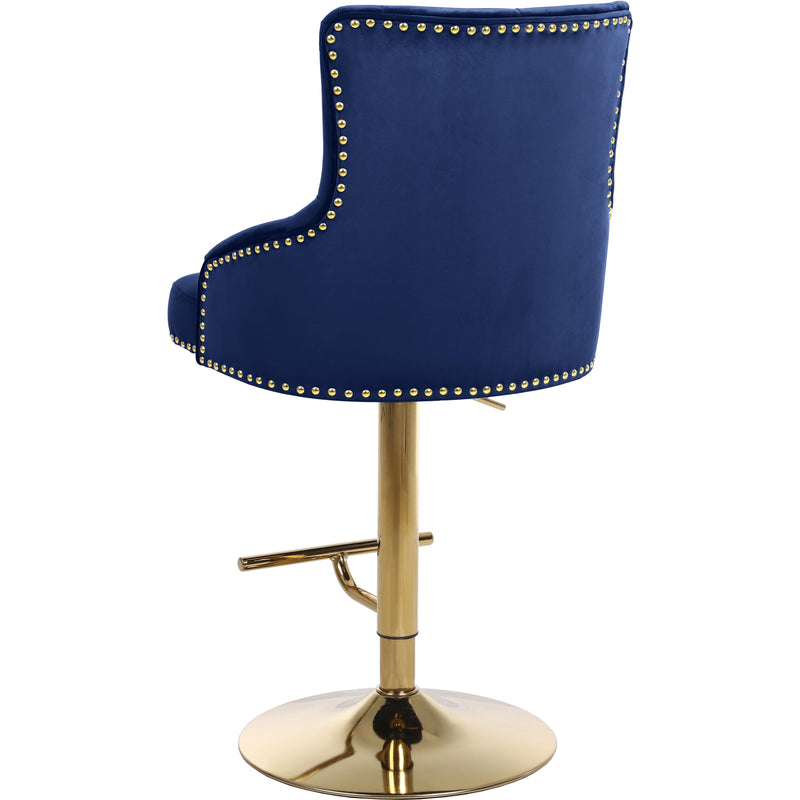 Meridian Claude Navy Velvet Adjustable Stool IMAGE 4