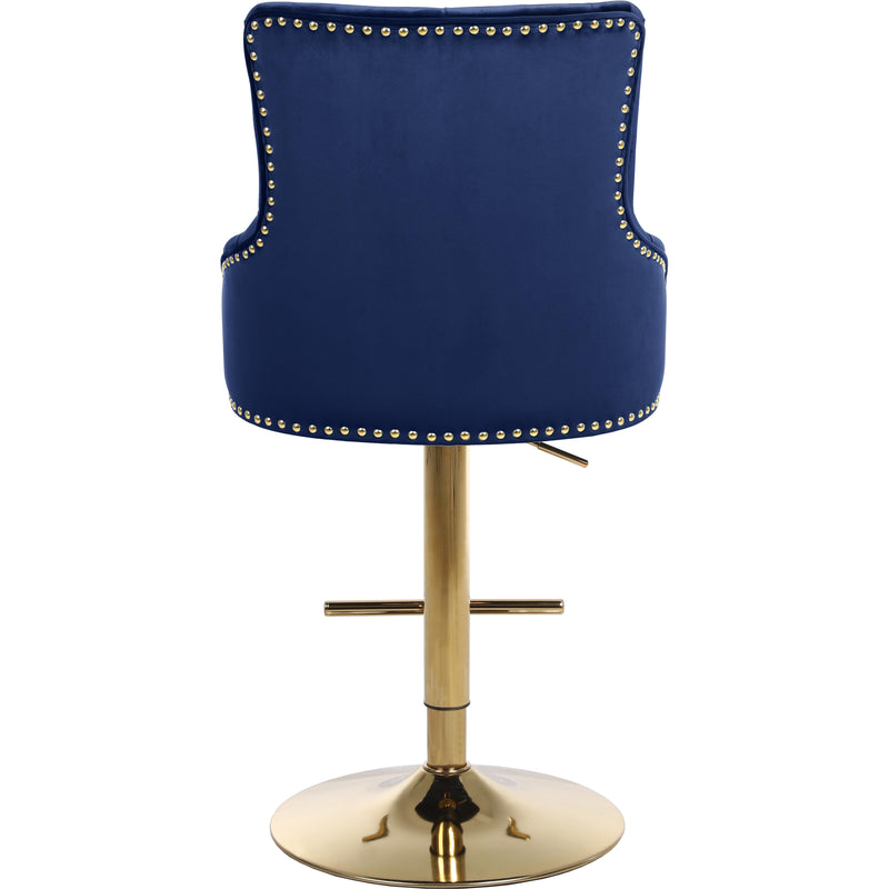 Meridian Claude Navy Velvet Adjustable Stool IMAGE 5