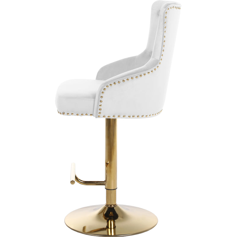 Meridian Claude White Velvet Adjustable Stool IMAGE 3