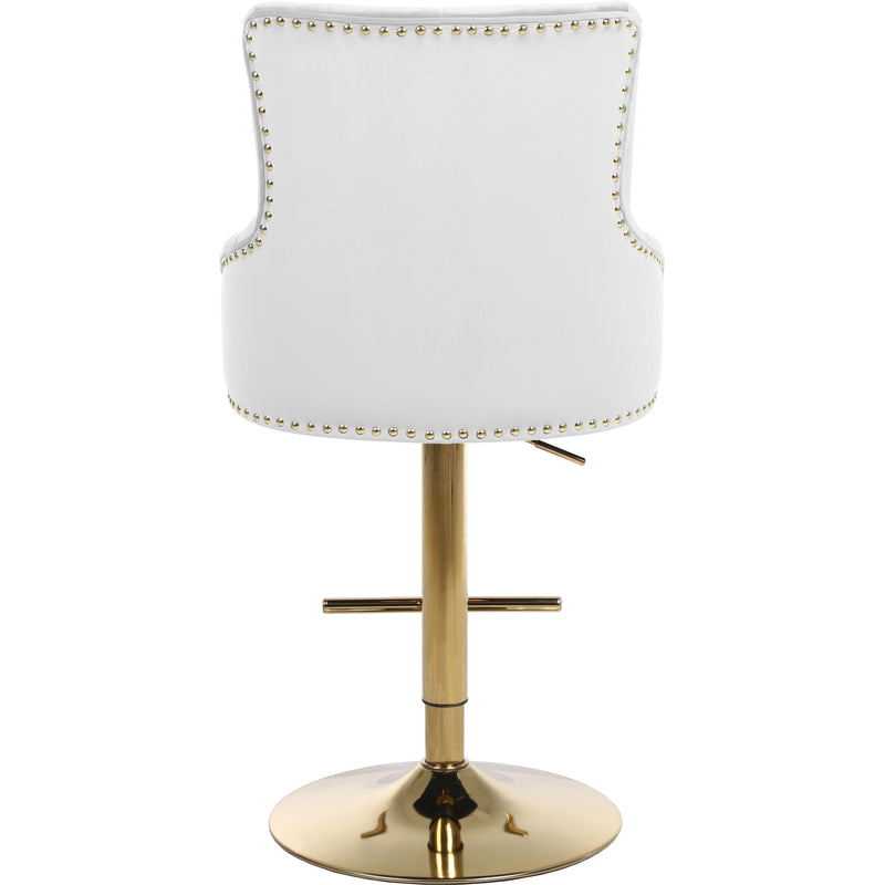 Meridian Claude White Velvet Adjustable Stool IMAGE 5