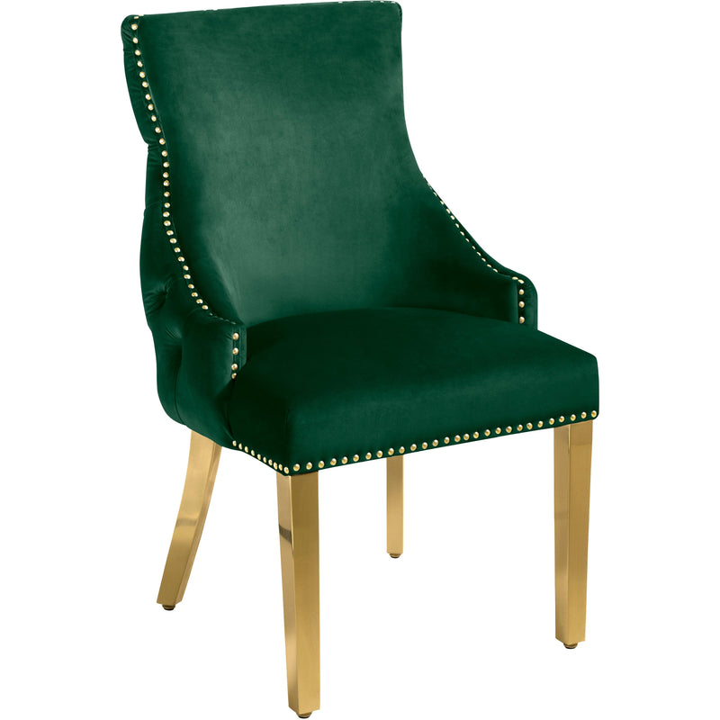 Meridian Tuft Green Velvet Dining Chair IMAGE 1