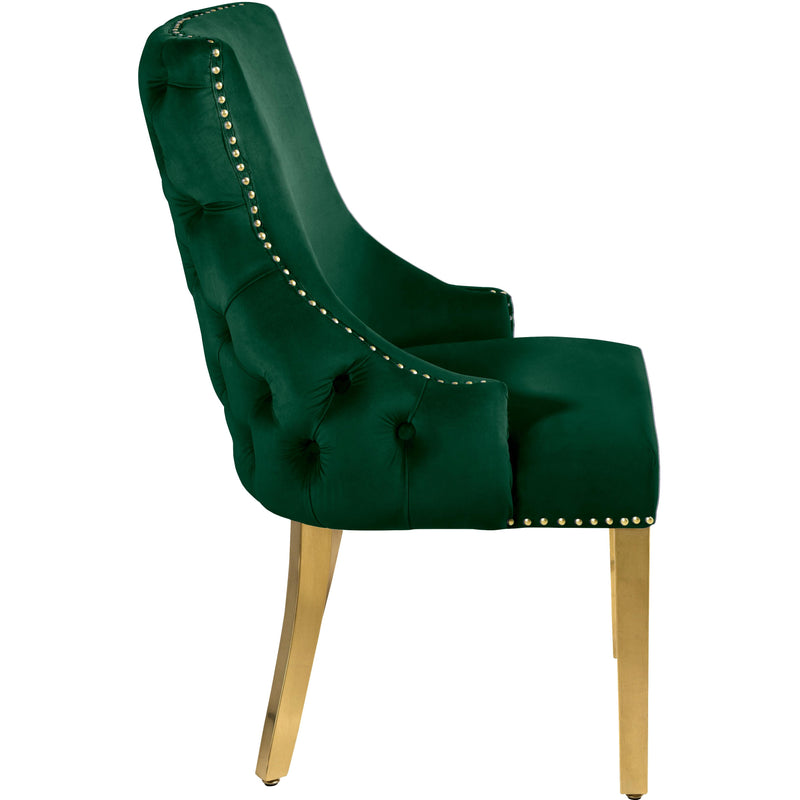 Meridian Tuft Green Velvet Dining Chair IMAGE 2