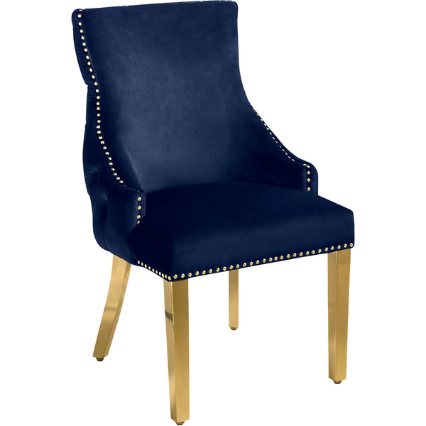 Meridian Tuft Navy Velvet Dining Chair IMAGE 1