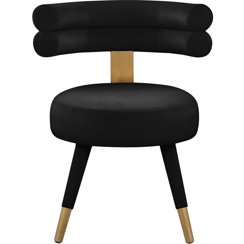 Meridian Fitzroy Black Velvet Dining Chair IMAGE 2