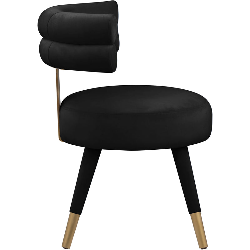 Meridian Fitzroy Black Velvet Dining Chair IMAGE 3