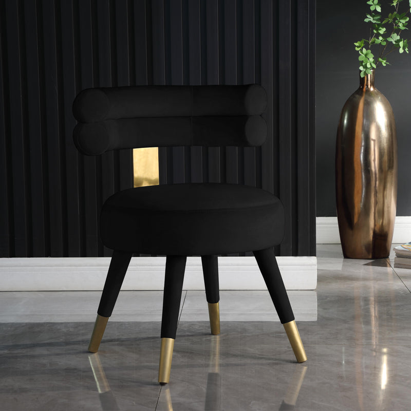 Meridian Fitzroy Black Velvet Dining Chair IMAGE 6