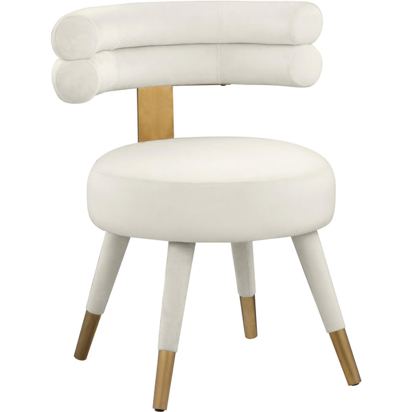 Meridian Fitzroy Cream Velvet Dining Chair IMAGE 1