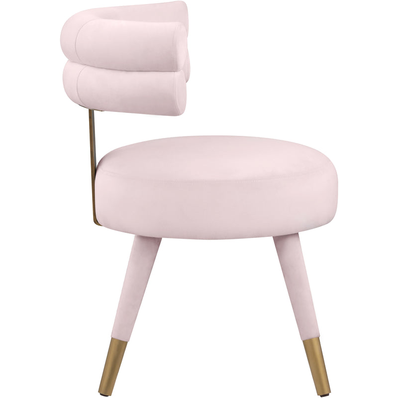 Meridian Fitzroy Pink Velvet Dining Chair IMAGE 3