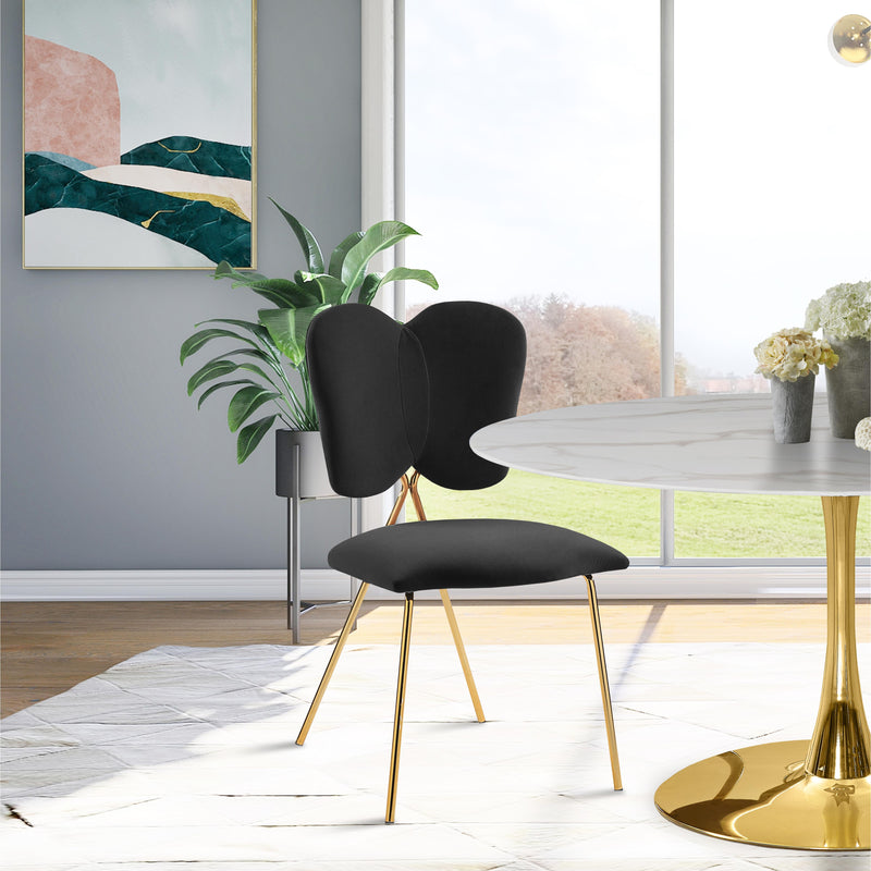 Meridian Angel Black Velvet Dining Chair IMAGE 5