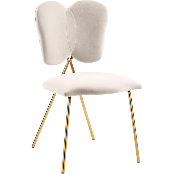 Meridian Angel Cream Velvet Dining Chair IMAGE 1