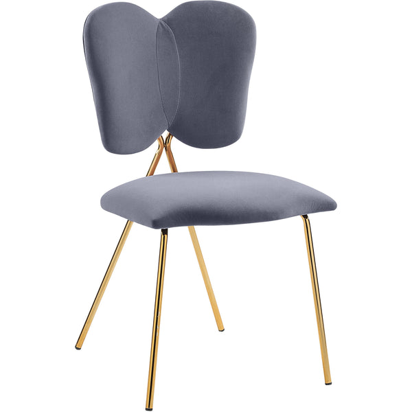 Meridian Angel Grey Velvet Dining Chair IMAGE 1