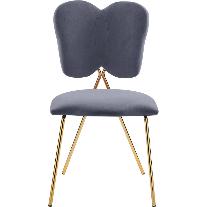 Meridian Angel Grey Velvet Dining Chair IMAGE 2